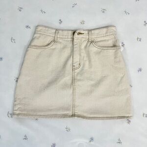 Classic Cream Denim Skirt